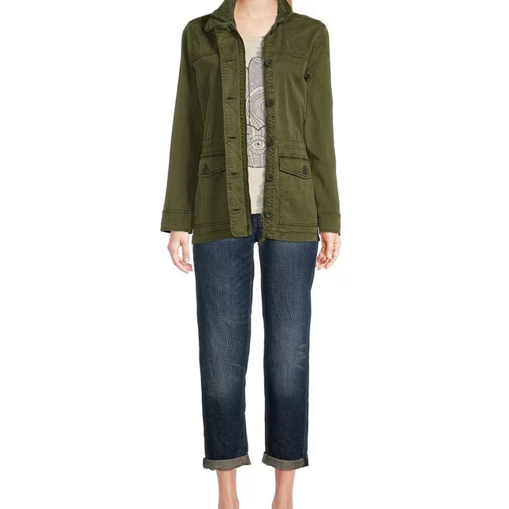 Lucky Brand Point Collar Long Sleeve Button Front Utility Jacket Sz. SP - Picture 3 of 13